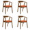 Chaises de salle à manger à dossier ouvert avec accoudoirs en bois d'hévéa et tissu Jeyhan