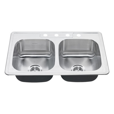 Colony 33'' L Double Bowl Stainless Steel Kitchen Sink