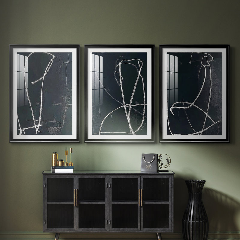 ABSTRACT Series DCX III - Impression encadrée sur mesure de qualité supérieure - 3 pièces, H 21 po x l 30 po