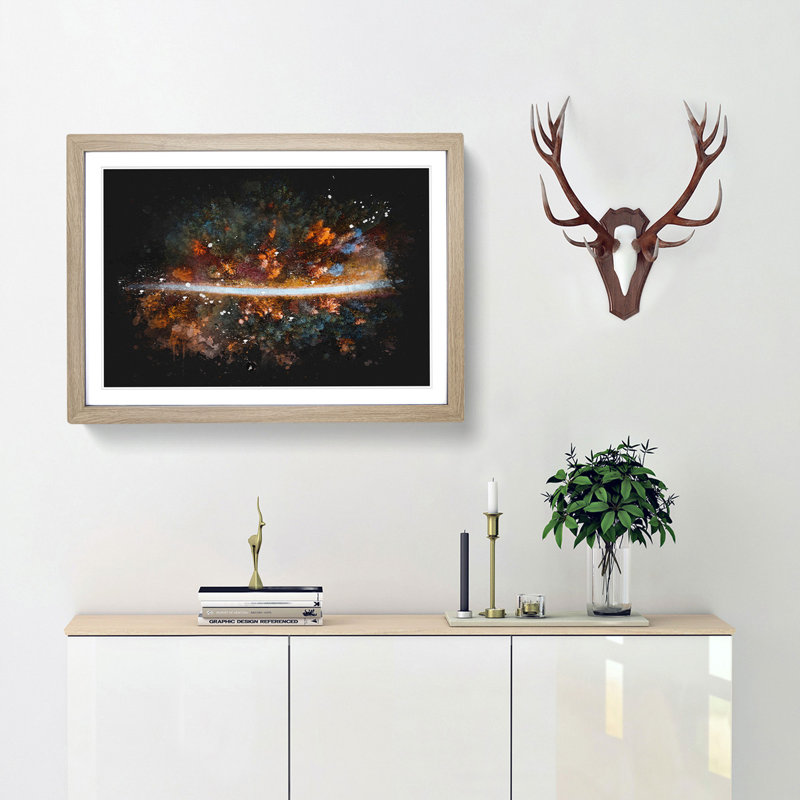 Forest Road - Picture Frame Graphic Art Print, Oak Framed, 45cm H x 63cm W x 2cm D