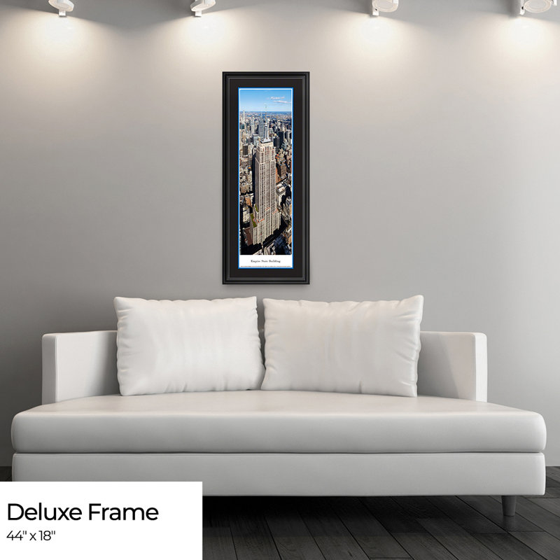 Impression panoramique Empire State Building, H 18 po x l 44 po, Black Deluxe Frame