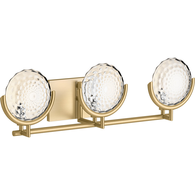 Arendela Vanity Light, Brushed Brass, 3 Lights