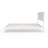 Full Size Deluxe Bed Frame With Headboard With Solid Wood, No Box Spring Needed,  Easy Assembly, White-119619095-119619096