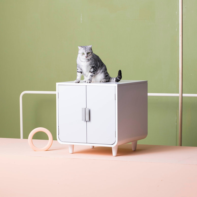 Eckroad Furniture Style Cat Litter Box Enclosure, Alpine White