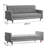 3-Seat Sofa-Bed, Light Grey, 78.7 x 29.5 x 32.7 inches | 100% Metal Frame, 100% Polyester Fabric, Medium Hard Foam Cushions | Wipeable, Elegant Design for Living Room & Guest Room, Easy Assembly with Disassembled Legs