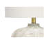 Lighting, h 21 po, lampe de table, abat-jour ivoire / crème, résine crème, transitionnel
