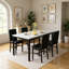 Ensemble de table de salle à manger 5 pièces pour 4 personnes, ensemble de table de cuisine et chaises en faux marbre, ensemble de 4, table de salle à manger rectangulaire avec 4 chaises de salle à manger rembourrées pour petit espace, salle à manger et salon-978967056-978967058