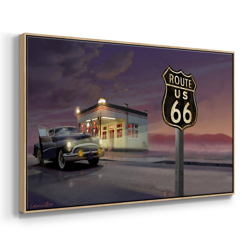 " Route 66 ", 25" H x 37" W x 2" D, Natural Wood