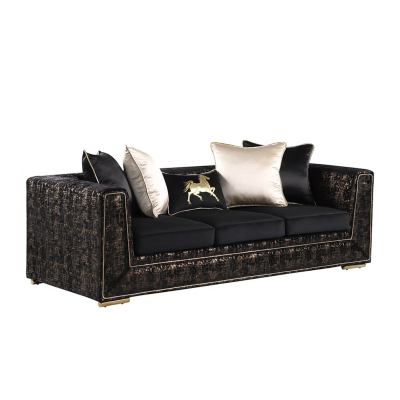 Konya Black 3pcs Living Room Set