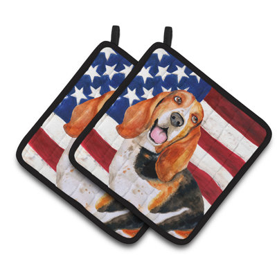Cuisinier poignée caroline basset hound patriotique