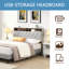 Tufted Upholstered Platform Bed With Convenient Charging Station And Storage Headboard-114193572