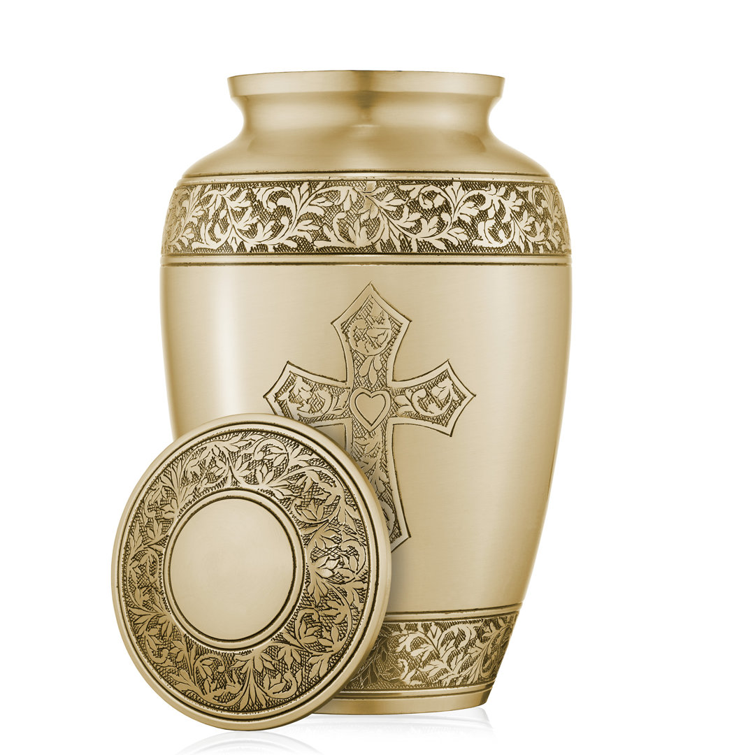 Decorative Full-sized Memorial Urn - Cross Reminded