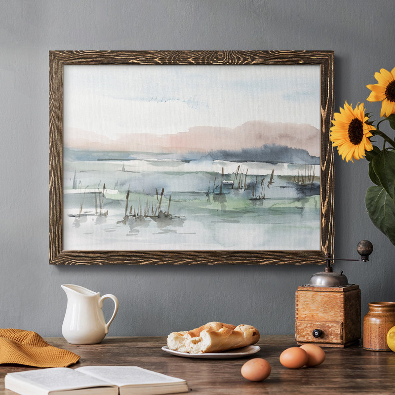 " Marsh Cattails I ", 26" H x 38" W, Walnut