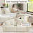 Boneless 6-Piece Upholstered Modular Sectional Couch U-Shaped Sofa With Ottoman-639076290