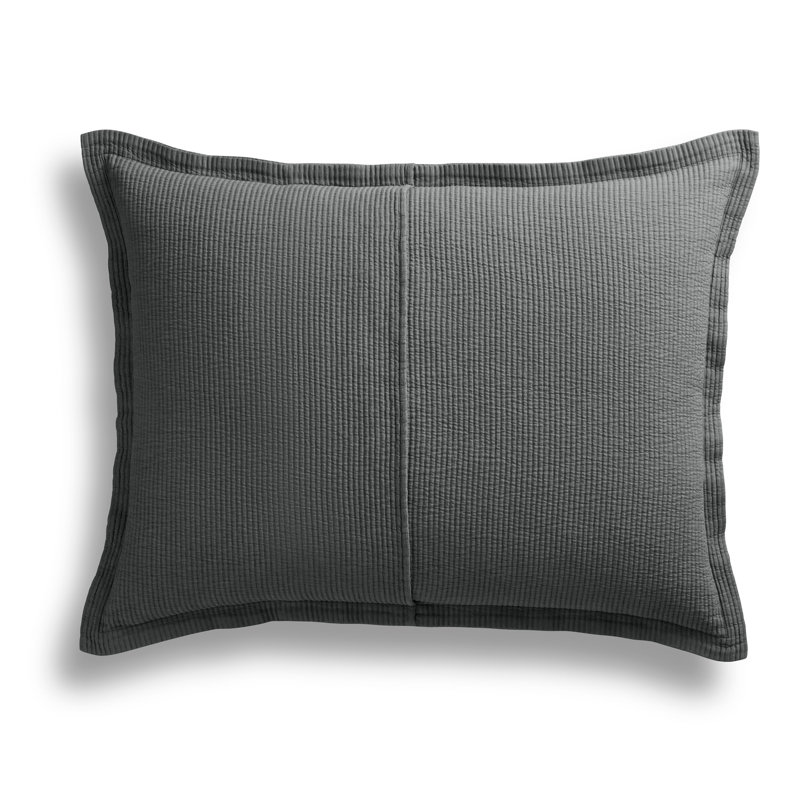 Ripple Coverlet Set, King Bedspread + 2 King Shams, Charcoal