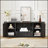 64-Inch Wavy TV Stand, Rounded Sideboard with Storage Cabinet, Wooden Vertical Stripes for Modern Living Spaces-1873765302