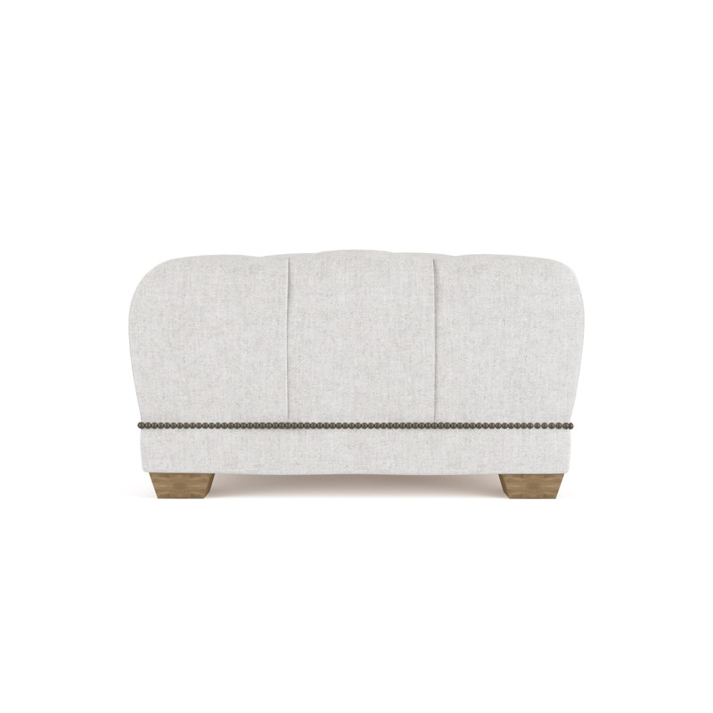 Repose-pieds Hudson, Velours moelleux argenté, Patiné