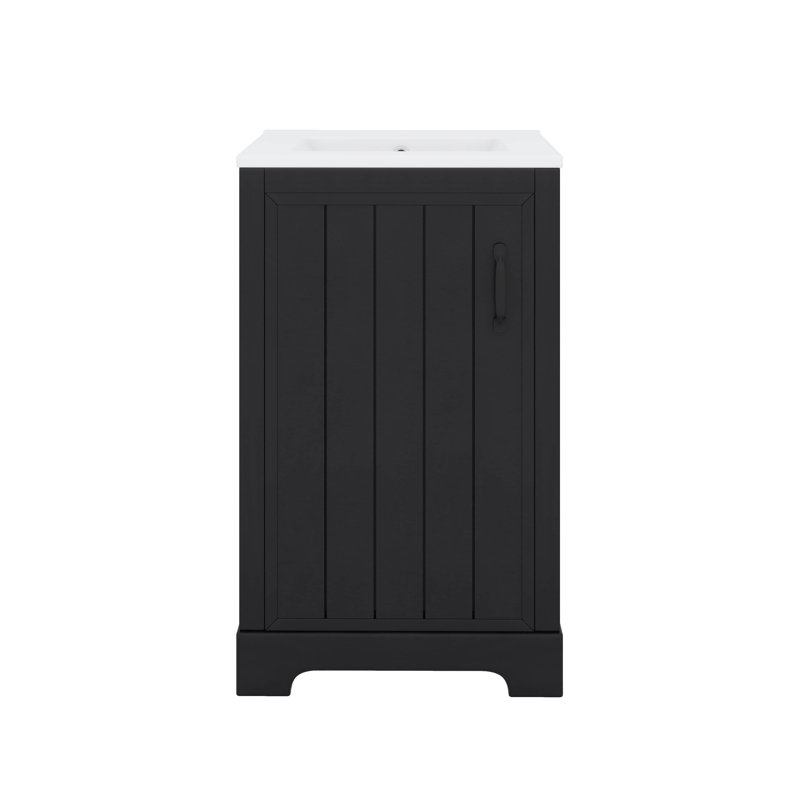 Maximisez l'espace avec un meuble-lavabo et un lavabo de 20 po, un support de rangement et des tablettes réglables, Noir