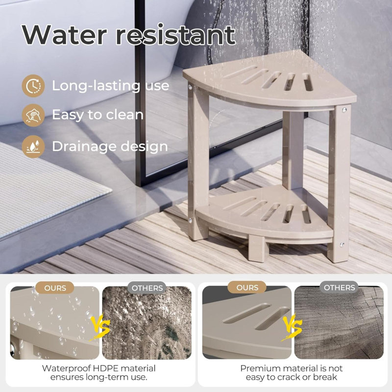 Banc de douche Pipina, Beige