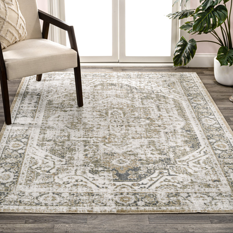 Bungalow Rose Performance Green Cream Rug 