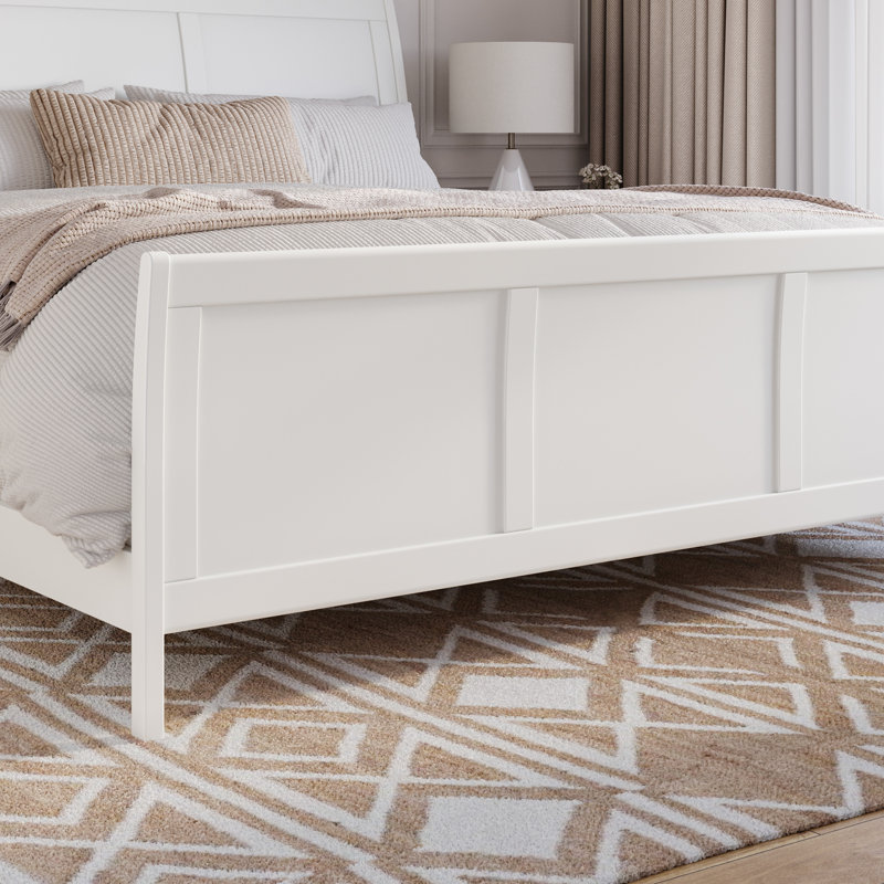 Portland Foundation Bed with Matching Footboard, White, King