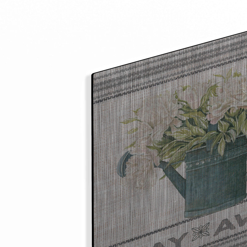 August Grove® 'Galvanized Peonies Stay Awhile' by Cindy Jacobs, Metal Wall Art, 12" H x 12" W