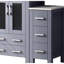 Gris foncé 36 po Meuble-lavabo avec armoire latérale dissimulée, robinet fini, comptoir en céramique blanche et 22 grands miroirs muraux décoratifs-121114238