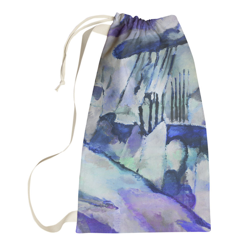 Paysage avec sac à linge rain Lepley, Grand (H 76,5 po x l 29,5 po x P 1,5 po), Bleu