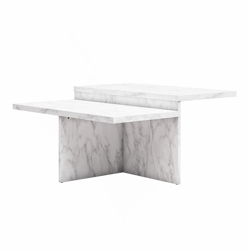 Stunning Two-Tiered Coffee Table That Blends Luxury And Practicality, Ideal For Captivating Guests And Enhancing Living Room Ambiance.