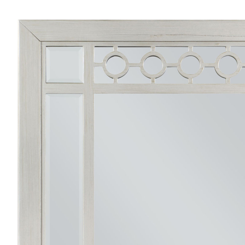 Miroir mural argenté rectangulaire avec cadre à finition miroir | Idée de cadeau