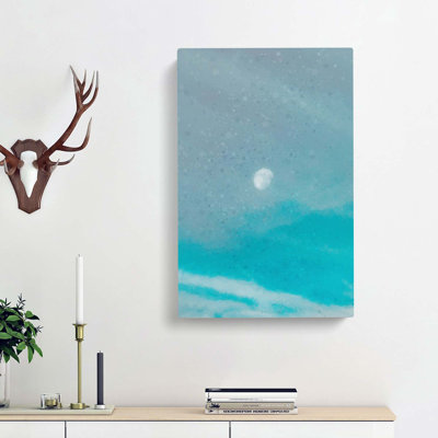 High Moon In Abstract - Wrapped Canvas