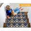 Tapis d'escalier bleu / brun 9 po x 28 po Ludwick Sofihas-1293378415