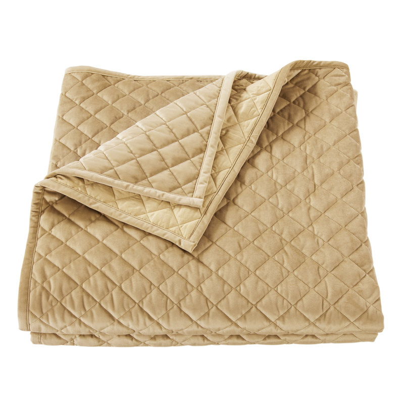 Cream Velvet Twin Quilt Set with Cotton Fill
