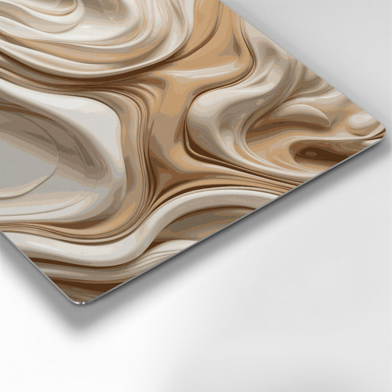 Art abstrait abstrait en métal brun 62, H 12 po x l 12 po