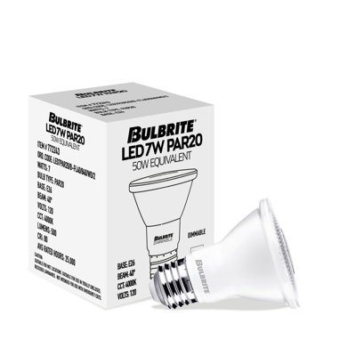 7 Watt (50 Watt Equivalent), PAR20 LED, Dimmable Light Bulb, E26/Medium (Standard) Base
