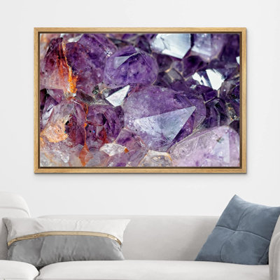 Marble Agate Slice " Close Up Of Raw Purple Amethysts Crystals Photography Rustic Scenic "