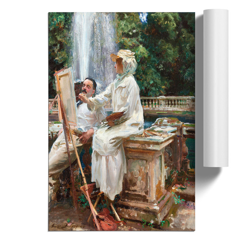 CAN4050CAN The Fountain, Villa Torlonia by John Singer Sargent - Painting, 42cm H x 30cm W x 0.1cm D, Paper