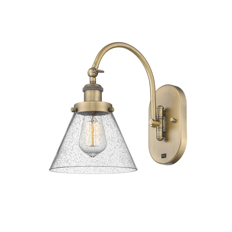 Shauna Steel;Cast Brass Swing Arm Sconce, Brushed Brass, No Bulb Included