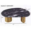 Table basse ovale avec plateau en pierre frittée pour le salon