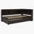 Espresso Solid Wood Watsons L-Shaped Bookcase Bed Equipped With Power Outlets, USB Charging Ports, And Two Drawers-1376669673-1376669675