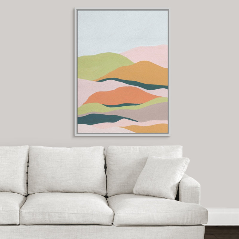 « skyscape clouds » par the novogratz-painting on toile, Cadre flottant blanc, H 24 po x l 18 po x P 1,25 po