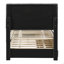 Lit plateforme tapissier avec lit gigogne et 3 tiroirs, tissu en lin-571150561