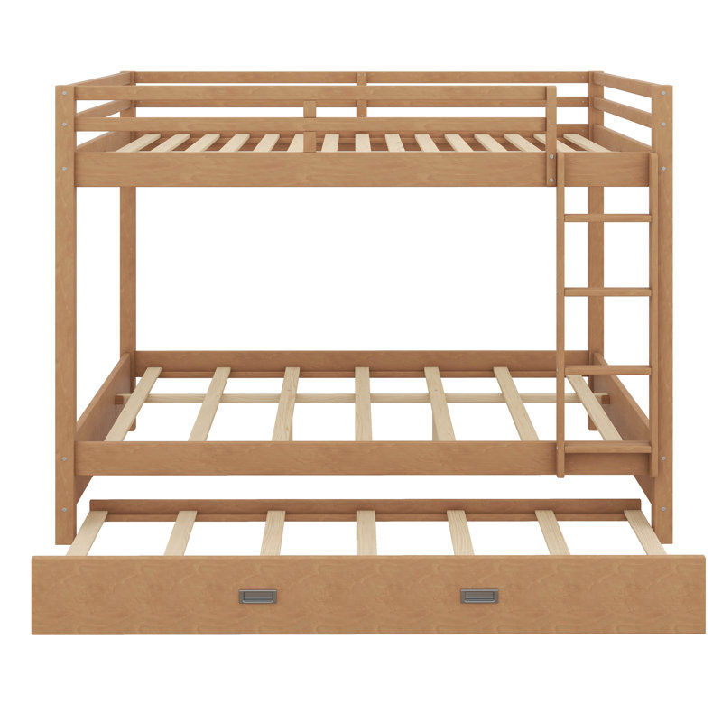 Lit superposé en bois avec échelle et lit gigogne Queen-Over-Queen, Couleur du bois
