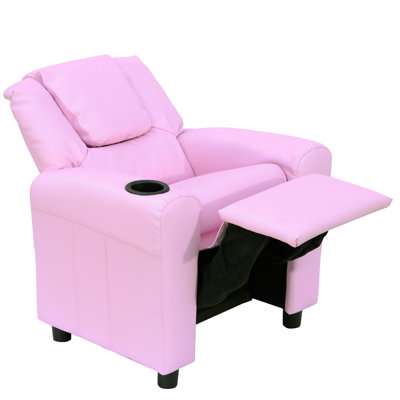 HOMCOM Kids Recliner Chair PU Leather Adjustable Backrest Footrest