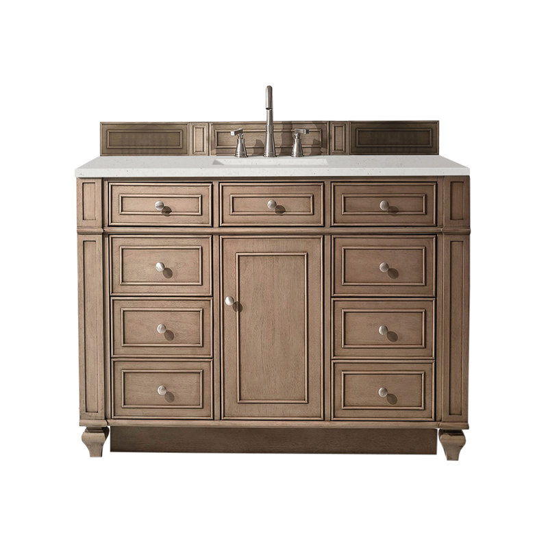 Bristol 48'' W Single Vanity, Whitewashed Walnut, Lime Delight, 8" Widespread