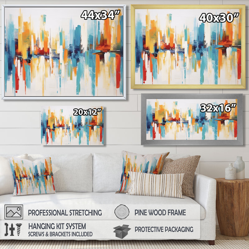 Pluie d'automne à New York City I - décor mural d'art urbain, Toile avec cadre flottant or, H 24 po x l 32 po x P 1 po