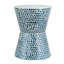 Table à incrustations bleues, tabouret d'appoint rond fuselé - Bohème latéral contemporain