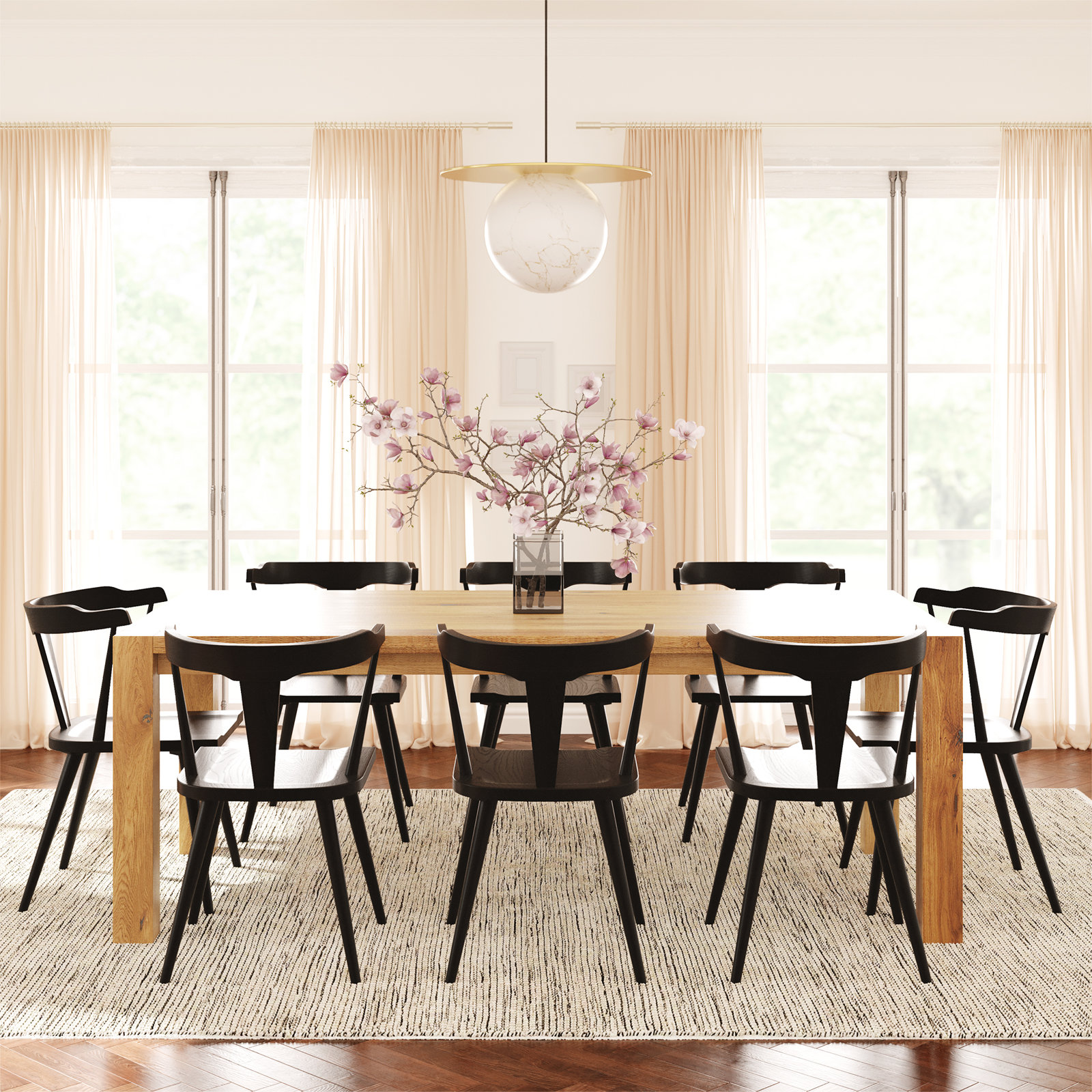 Oak Dining Chair, Black