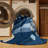 Machine Washable Elkton Easter Egg Basket Modern Abstract Rug in Blue – Navy Binding-2145263851