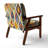 Retro Abstract Drops XI - Velvet Upholstered Midcentury Arm Chair, Midcentury Accent Chair-122510905-112840663